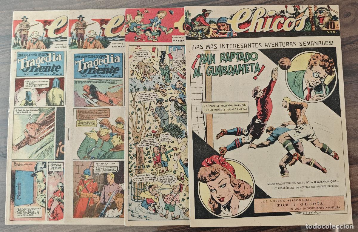 Tebeos: CHICOS n&ordm; 297, 304, 371 y 376 (Consuelo Gil 1944/46) 4 tebeos.