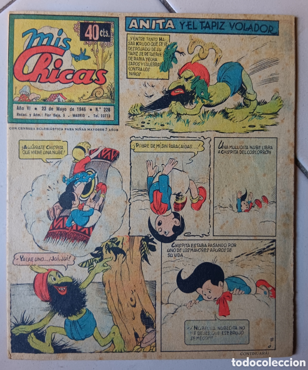 Tebeos: TEBEOS-COMICS GOYO ● MIS CHICAS 226 ● CONSUELO GIL 1946 ● AA99 X0224 ●