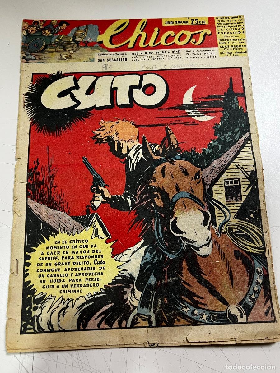 Tebeos: CHICOS. A&Ntilde;O X. N&deg; 432. 13 ABRIL DE 1947. FUERA DE LA LEY.