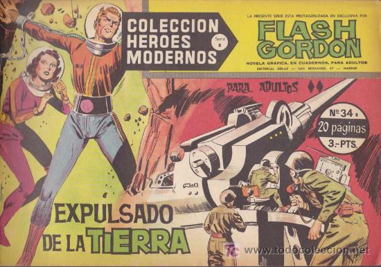 Tebeos: FLASH GORDON, Serie B, n&ordm; 34: Expulsado de la tierra - Foto 1
