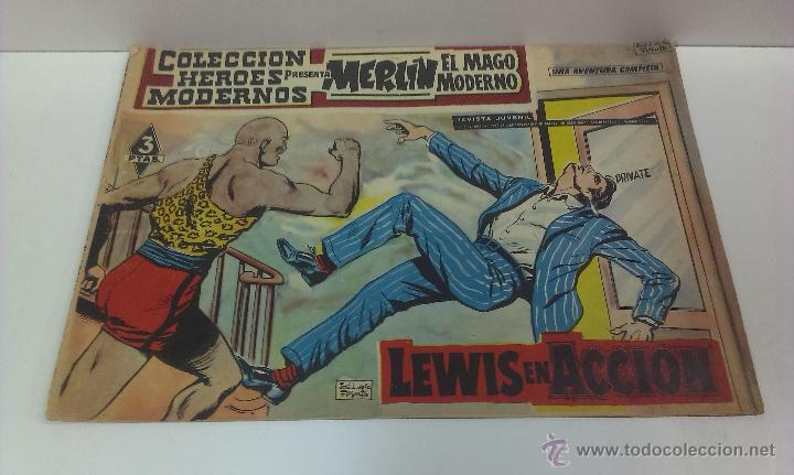 Tebeos: COMIC DE MERLIN EL MAGO MODERNO N&ordm; 4 .LEWIS EN ACCION - Foto 1
