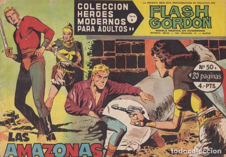 Tebeos: COLECCION HEROES MODERNOS: SERIE B. FLASH GORDON N&ordm; 50, LAS AMAZONAS - Foto 1