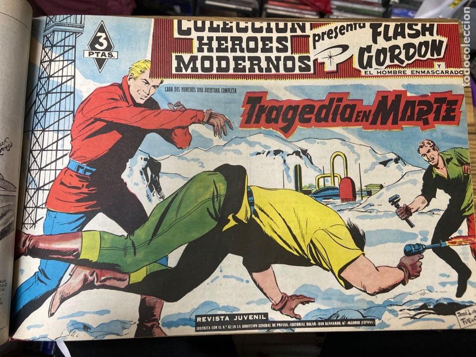 Tebeos: 3 tomos colecci&oacute;n h&eacute;roes modernos, 1958 - Foto 14