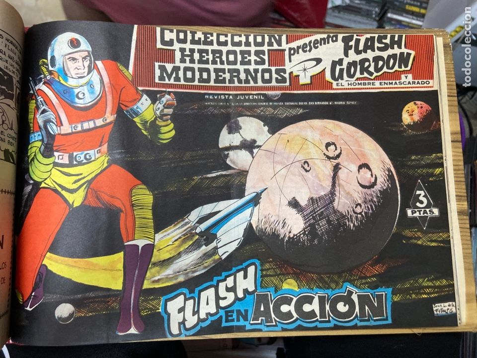 Tebeos: 3 tomos colecci&oacute;n h&eacute;roes modernos, 1958 - Foto 20