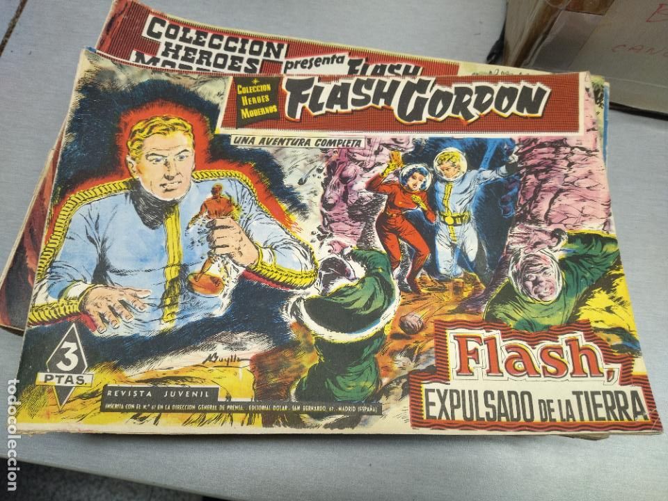 Tebeos: COLECCI&Oacute;N H&Eacute;ROES MODERNOS: FLASH GORDON / N&Uacute;MEROS 1 A 59 / D&Oacute;LAR 1958 - Foto 4