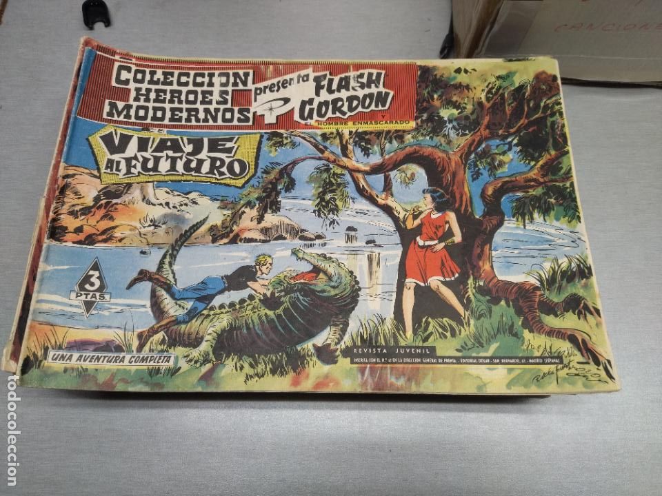 Tebeos: COLECCI&Oacute;N H&Eacute;ROES MODERNOS: FLASH GORDON / N&Uacute;MEROS 1 A 59 / D&Oacute;LAR 1958 - Foto 5