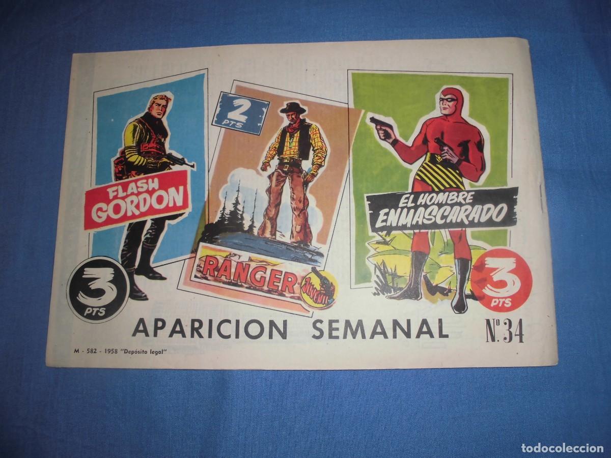 Tebeos: COLECCION HEROES MODERNOS: FLASH GORDON - N&ordm; 34 - ORIGINAL - EDITORIAL DOLAR. - Foto 2