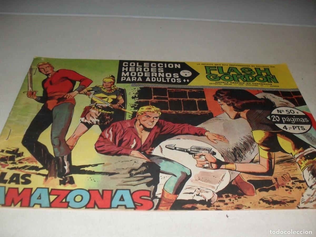 Tebeos: FLASH GORDON,SERIE B,N&ordm; 50 LAS AMAZONAS,(DE 75),DOLAR,1964 - Foto 1