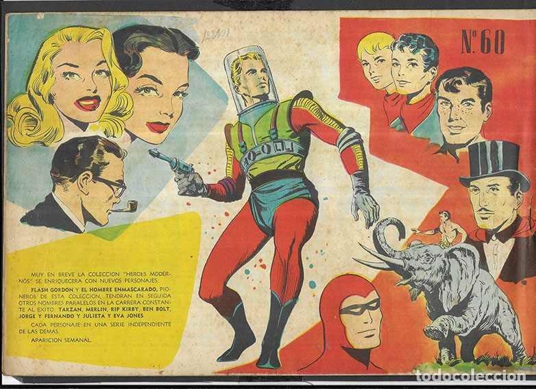 Tebeos: Flash Gordon. Col.Heroes Modernos N&ordm; 60 Duelo en el Espacio. Editorial D&oacute;lar 1958 - Foto 2