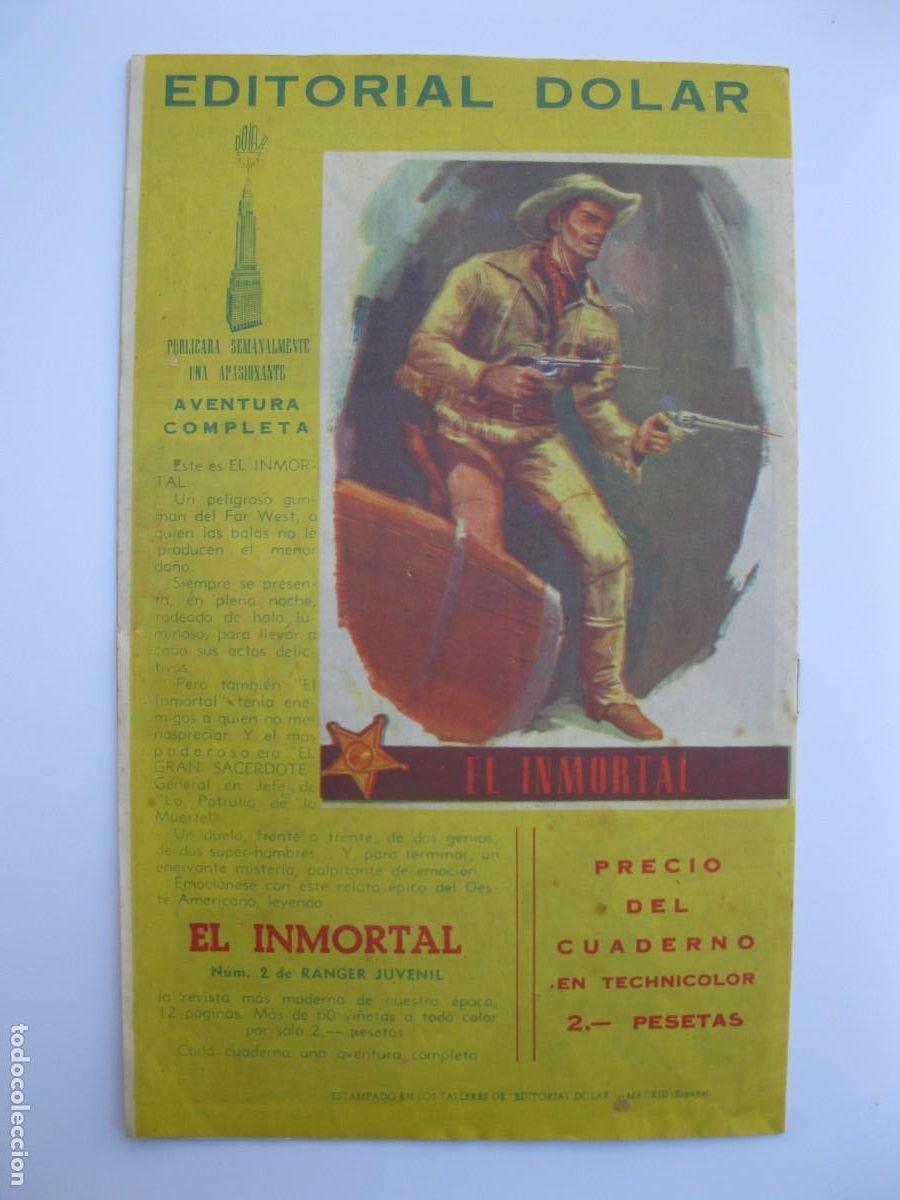 Tebeos: RANGER JUVENIL - N&ordm; 1 - HIJO DEL SOL - ORIGINAL - EDITORIAL DOLAR. - Foto 3