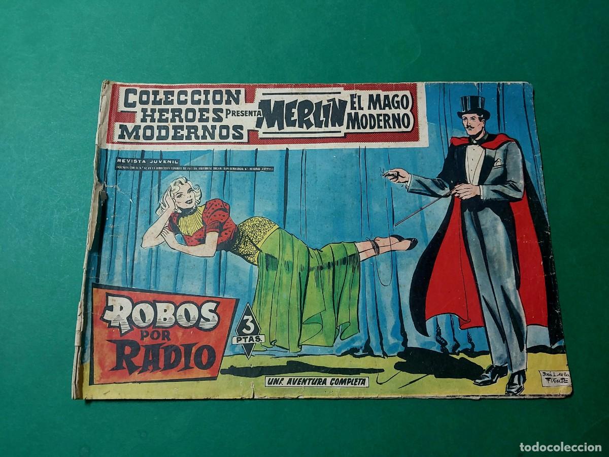 Tebeos: Merl&iacute;n El Mago Moderno N&ordm; 7 Colecci&oacute;n Heroes Modernos Ref C 80 - Foto 1