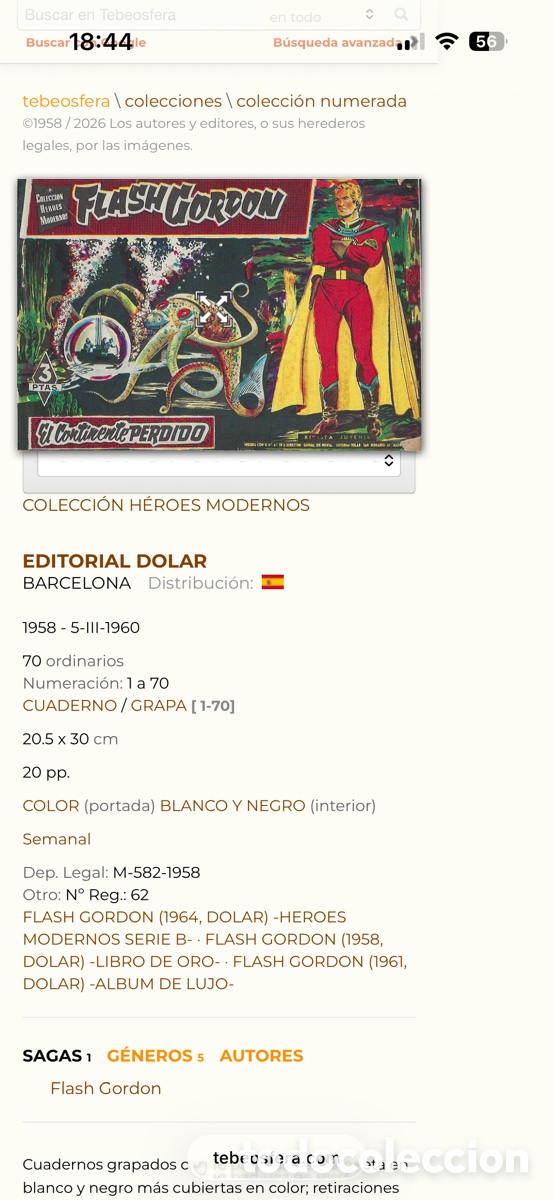 Tebeos: Colecci&oacute;n Heroes Modernos. Flash Gordon. (1958 Dolar). completa - Foto 10