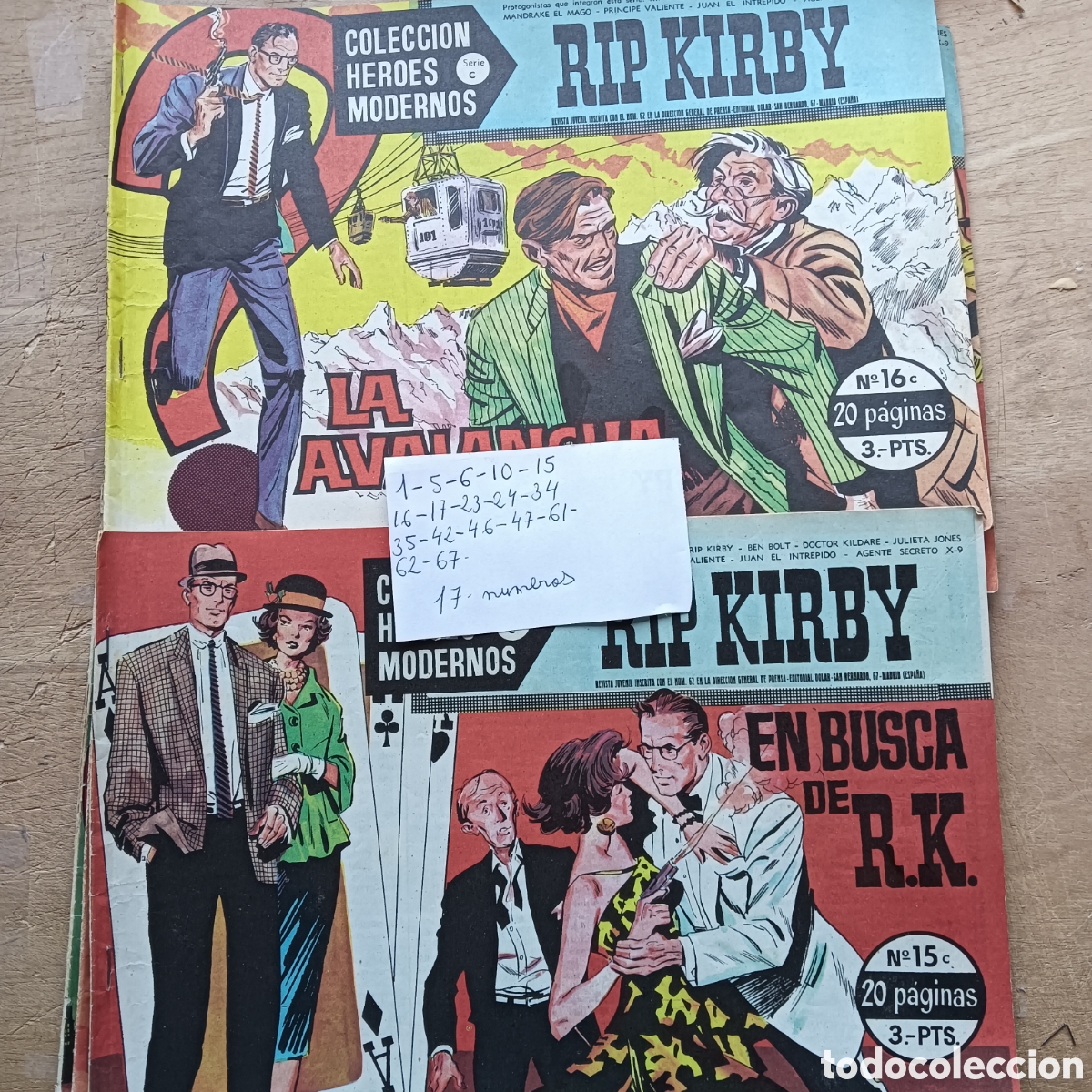 Tebeos: COLECCI&Oacute;N H&Eacute;ROES MODERNOS SERIE C RIP KIRBY LOTE DE 17 NUM EDI.DOLAR
