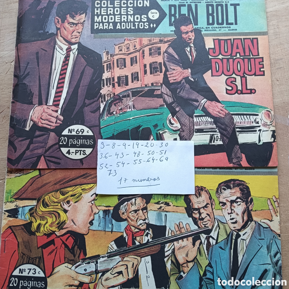 Tebeos: COLECCI&Oacute;N H&Eacute;ROES MODERNOS SERIE C BEN BOLT LOTE DE 17 NUM EDI.DOLAR