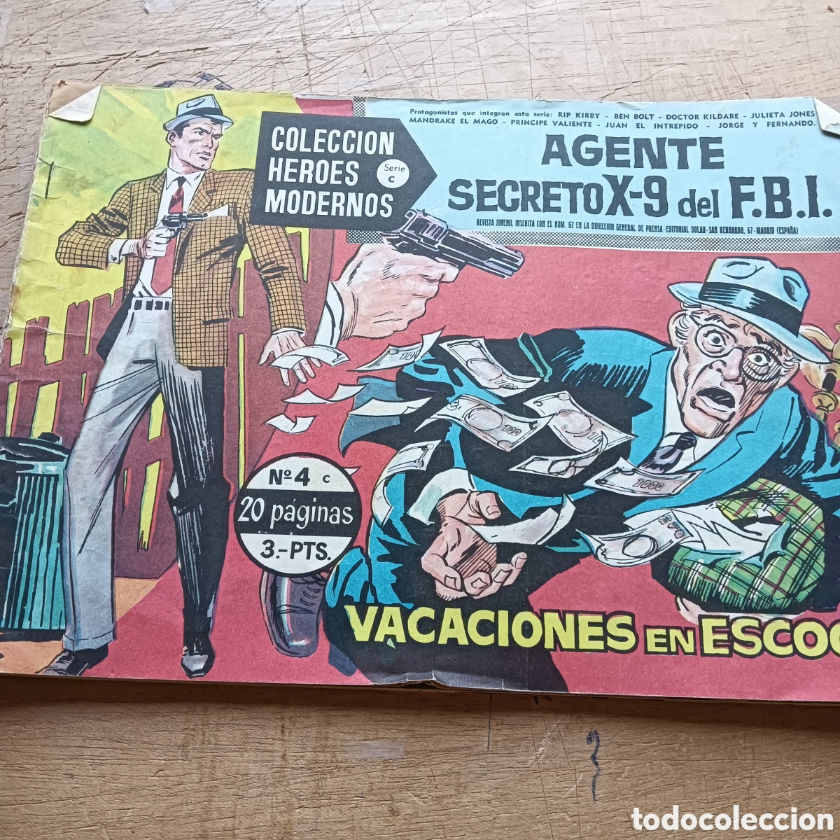 Tebeos: COLECCI&Oacute;N HEROES MODERNOS SERIE C AGENTE SECRETO X-9 DEL FBI EDI.DOLAR NUM4-14-27-57