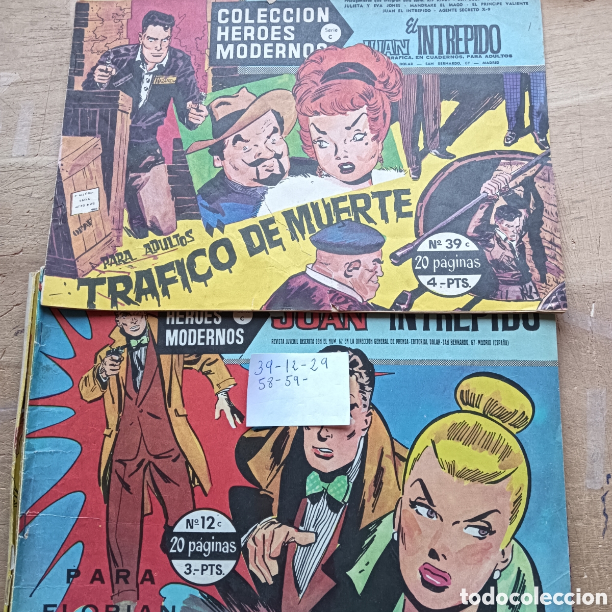 Tebeos: COLECCI&Oacute;N H&Eacute;ROES MODERNOS SERIE C JUAN EL INTR&Eacute;PIDO LOTE 5NUM EDI.DOLAR