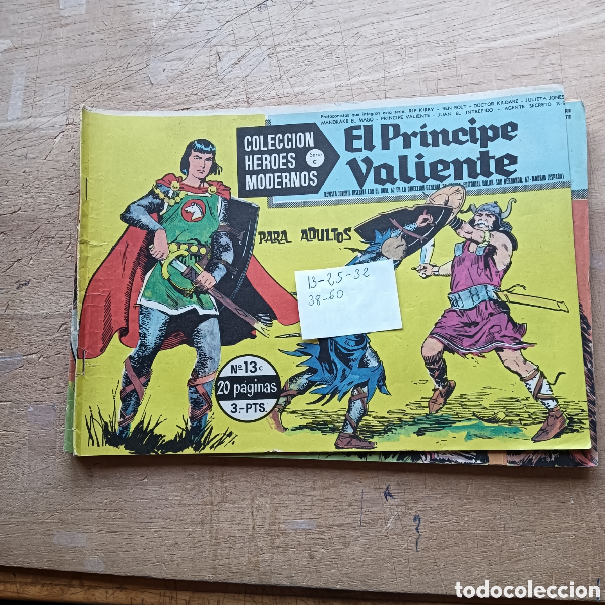 BDs: , COLECCI&Oacute;N H&Eacute;ROES MODERNOS SERIE C EL PR&Iacute;NCIPE VALIENTE LOTE 5NUM EDI.DOLAR