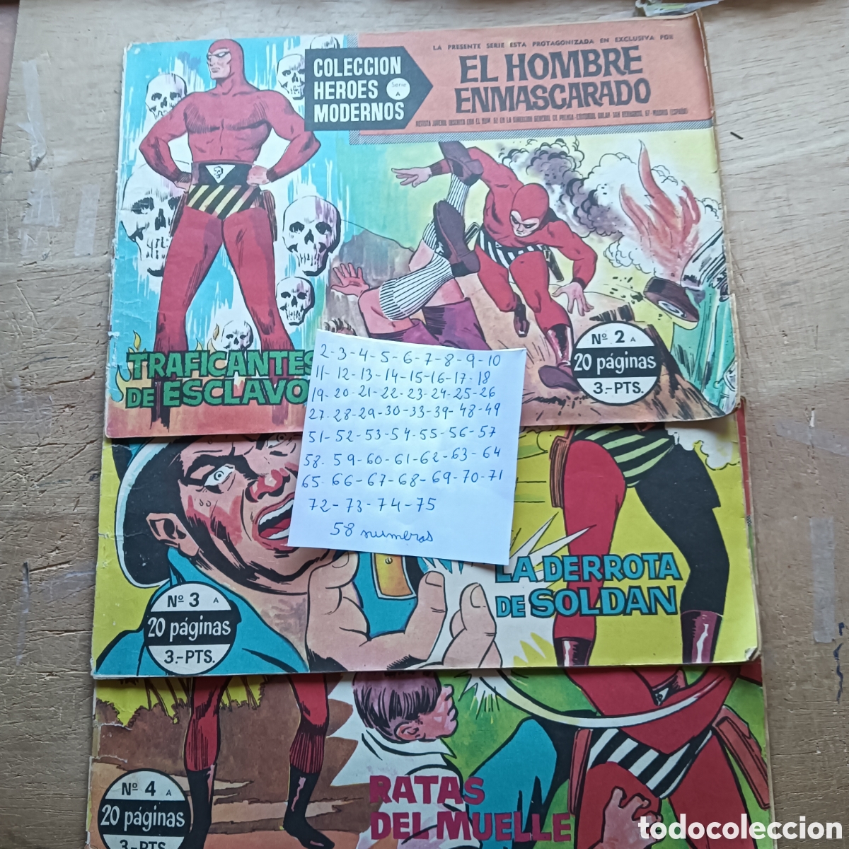 Tebeos: COLECCI&Oacute;N H&Eacute;ROES MODERNOS SERIE A EL HOMBRE ENMASCARADO LOTE DE 58NUM ED. D&Oacute;LAR
