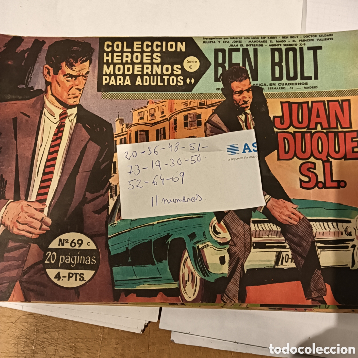 Tebeos: COLECCI&Oacute;N H&Eacute;ROES MODERNOS BEN BOLT LOTE 11 N&Uacute;M EDI.DOLAR