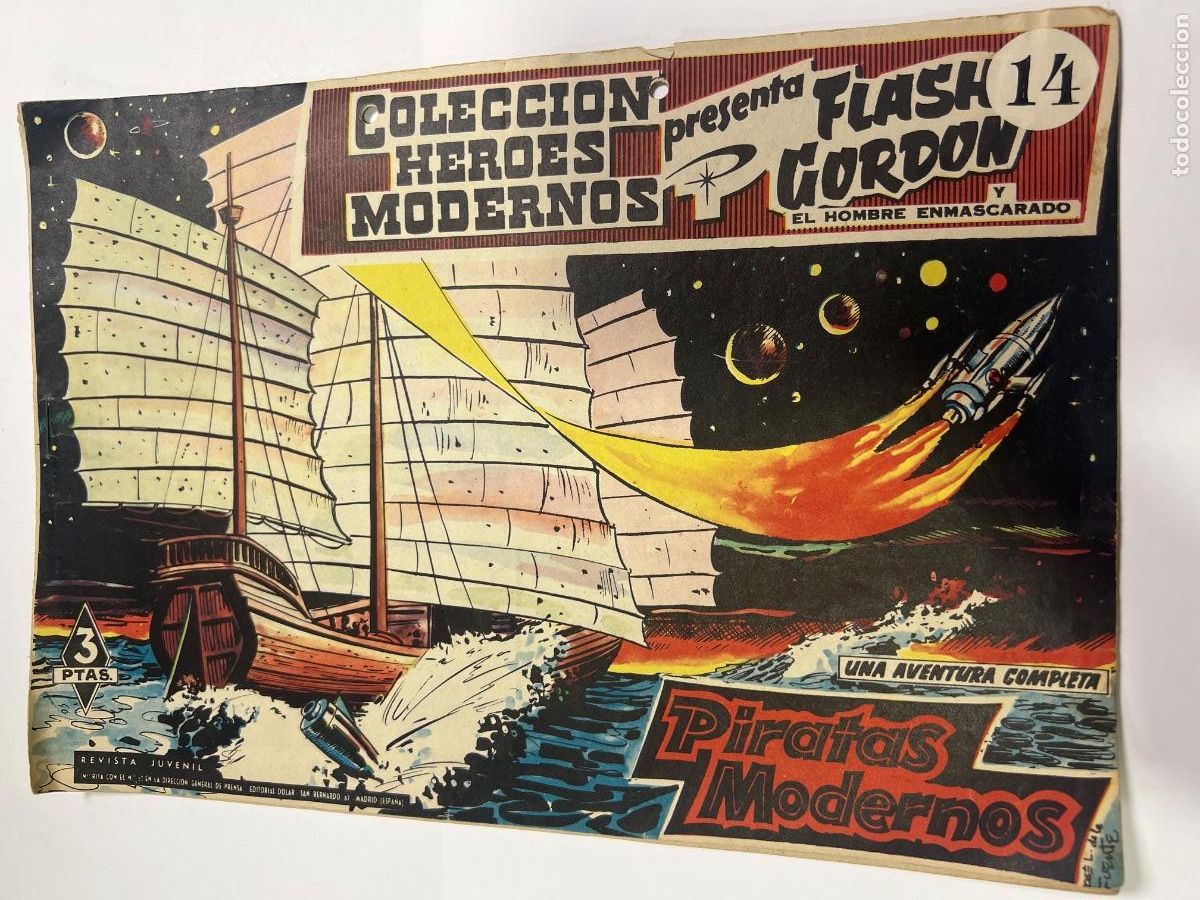 Livros de Banda Desenhada: C&Oacute;MIC. COLECCI&Oacute;N H&Eacute;ROES MODERNO. FLASH GORDON. N&deg;14. PIRATAS MODERNOS. 1958