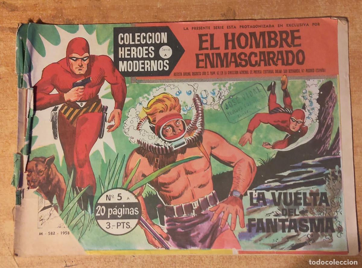 Tebeos: HEROES MODERNOS SERIE A N&ordm; 5 HOMBRE ENMASCARADO - ed dolar - original 1958