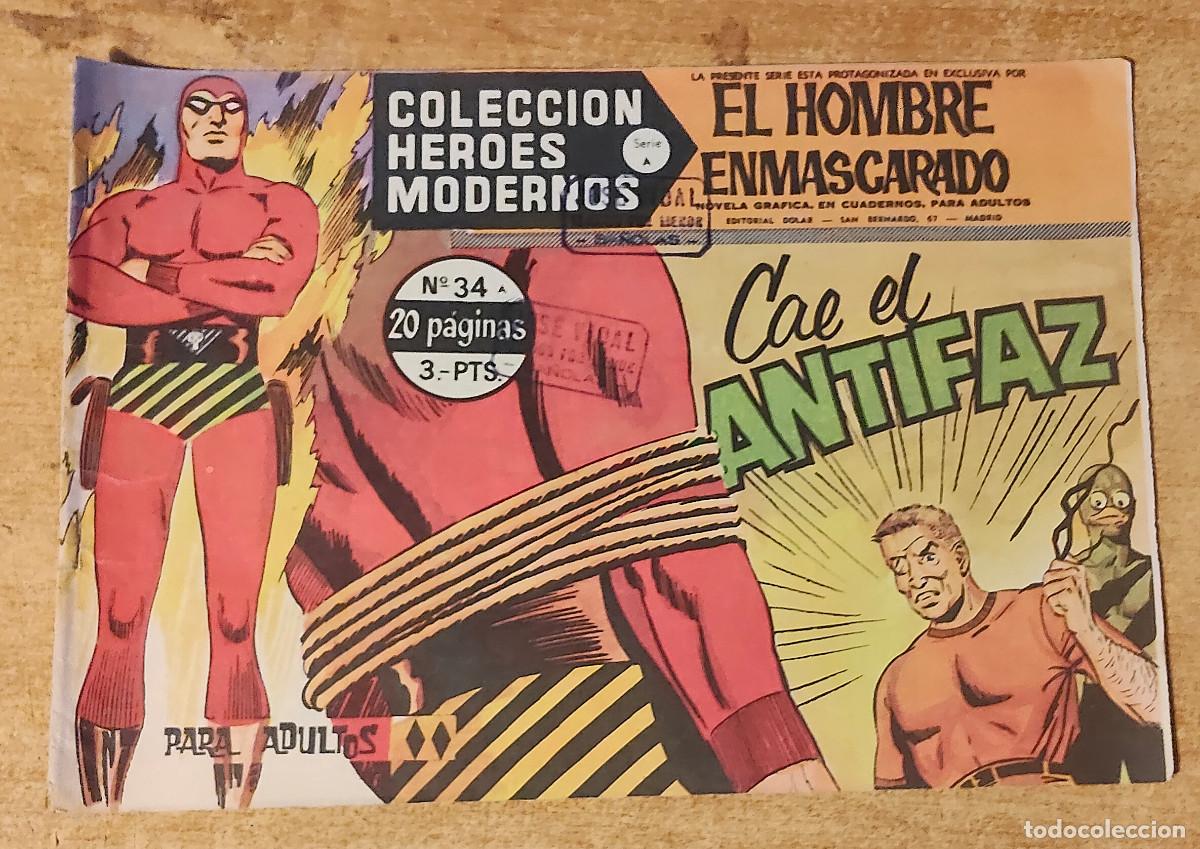 Tebeos: HEROES MODERNOS SERIE A N&ordm; 34 HOMBRE ENMASCARADO - ed dolar - original 1958