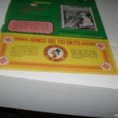 Tebeos: LAMINA CON BILLETE PUBLICITARIO DE 80 PESETAS DEL BANCO DEL TIO GILITO.ERSA,1965