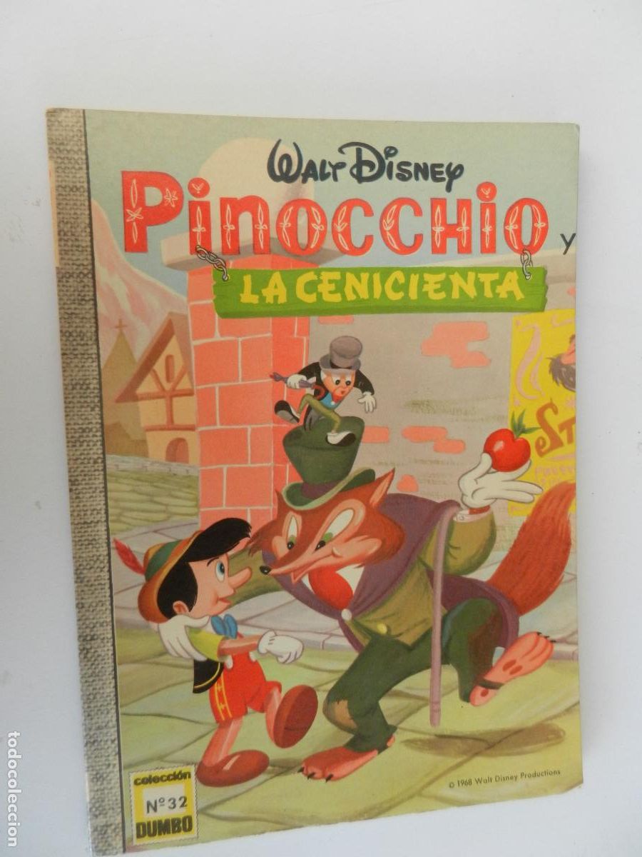 Livros de Banda Desenhada: WALT DISNEY , PINOCCHIO Y LA CENICIENTA - N&ordm; 32 COLEC. DUMBO -1968- EDICIONES RECREATIVAS