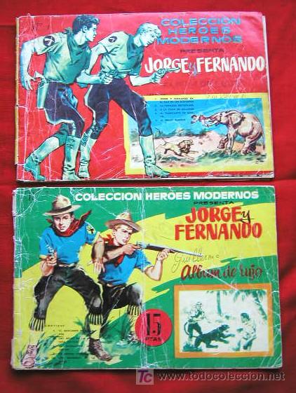 Tebeos: JORGE Y FERNANDO. 1º y 2º ALBUM DE LUJO año 1958 Ed. Dolar contiene cada uno 5 capitulos - RARO -