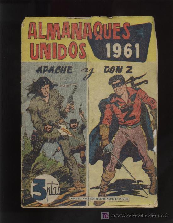 Tebeos: ALMANAQUE UNIDOS APACHE Y DON Z DE 1961 - Foto 1