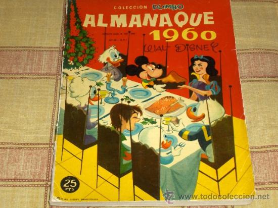 Tebeos: DUMBO ALMANAQUE 1960. ERSA 25 PTS. WALT DISNEY. BUEN ESTADO Y DIFÍCIL!!!!!!!!!!