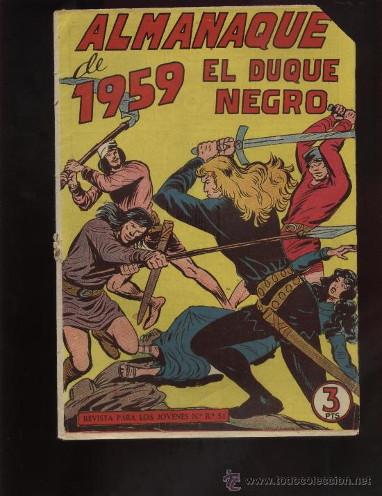 Tebeos: ALMANAQUE DEL DUQUE NEGRO DE 1959 - Foto 1