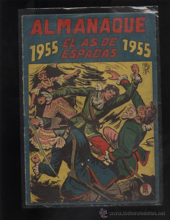 Tebeos: ALMANAQUE DE EL AS DE ESPADAS 1955 - Foto 1