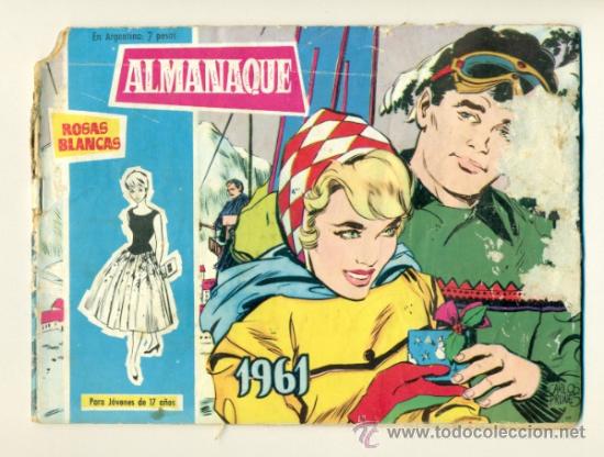Tebeos: ALMANAQUE ROSAS BLANCAS 1961 - Foto 1