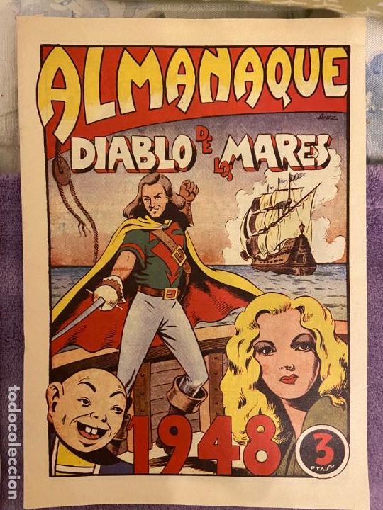 Tebeos: FACSIMIL ALMANAQUE DIABLO DE LOS MARES 1948 NUEVO - Foto 1