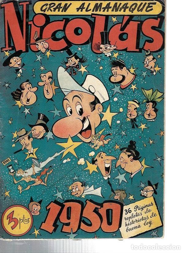 Tebeos: gran almanaque nicol&aacute;s a&ntilde;o 1950, original - Foto 1