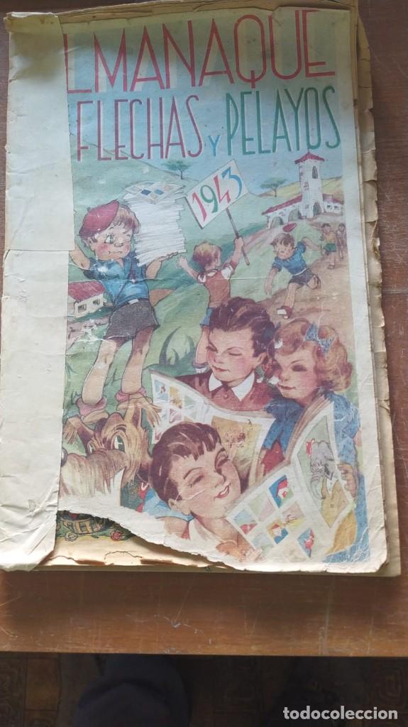 Tebeos: ALMANAQUE ANTIGUO FLECHAS Y PELAYOS DE 1943 - Foto 1