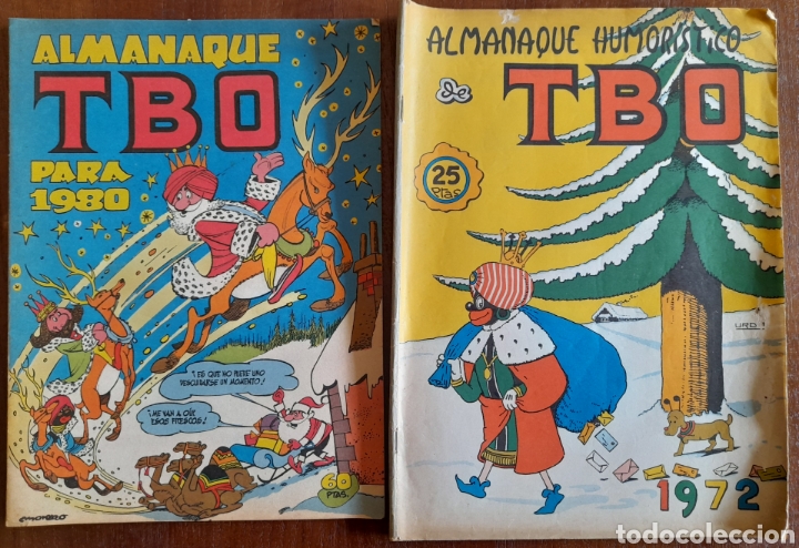 Tebeos: 2 TBO ALMANAQUES PARA 1972 y 1980, ORIGINALES DE EPOCA - Foto 1