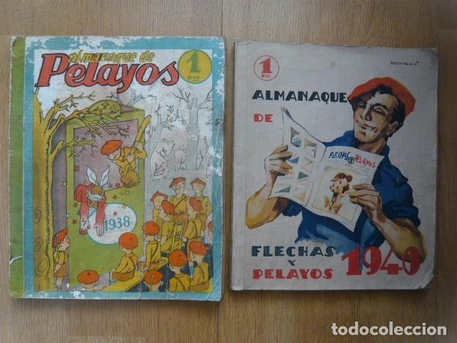 Tebeos: DOS ALMANAQUES FLECHAS Y PELAYOS 1938 Y 1940 - Foto 1