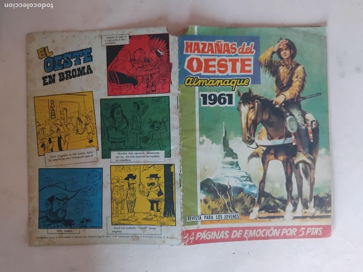 Tebeos: HAZA&Ntilde;AS DEL OESTE ALMANAQUE 1961- EDICIONES TORAY 1961. - Foto 1