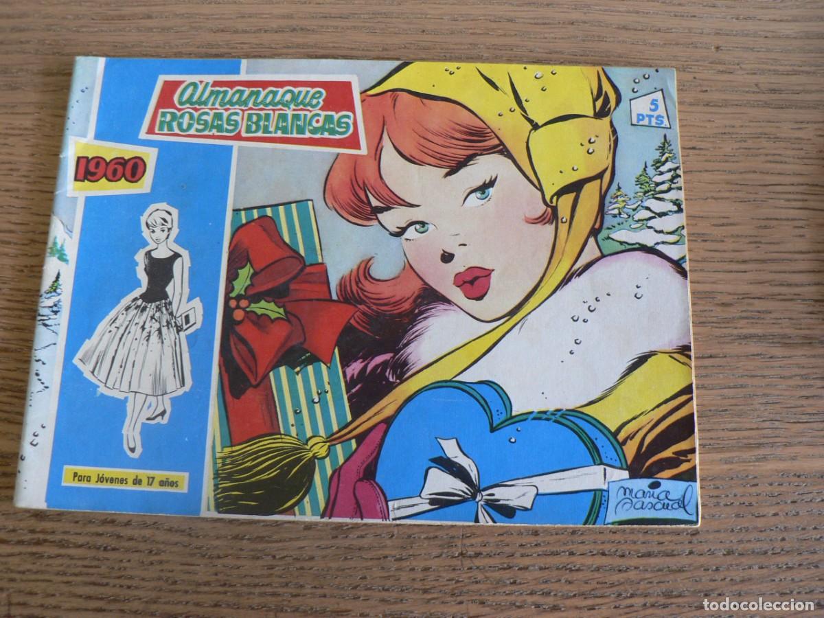 Tebeos: ALMANAQUE ROSAS BLANCAS DE 1960 - Foto 1