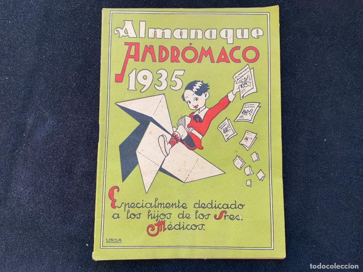 Tebeos: Almanaque andromaco 1935, dedicado hijos medicos, glefina, lasa, 15x20,7cm.