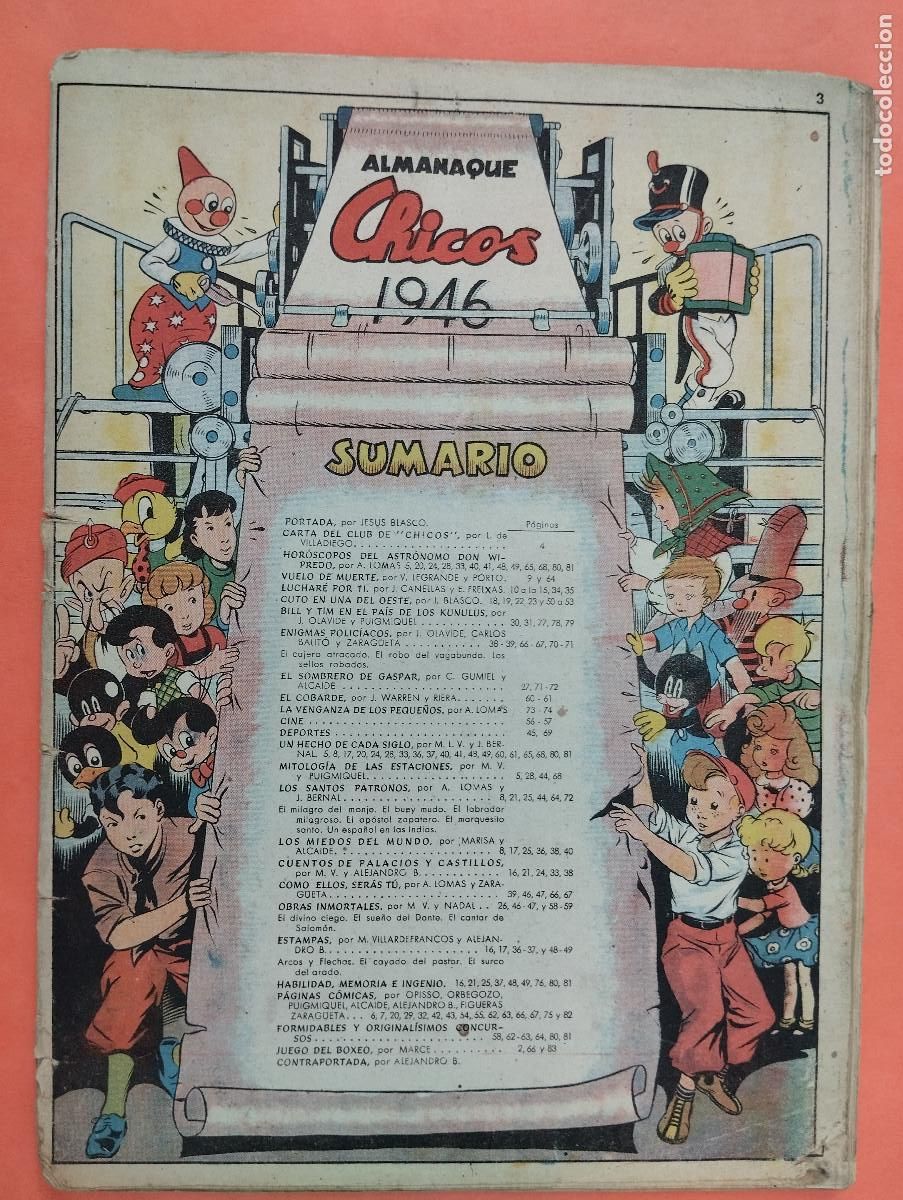 Tebeos: ALMANAQUE CHICOS 1946 SIN TAPAS..