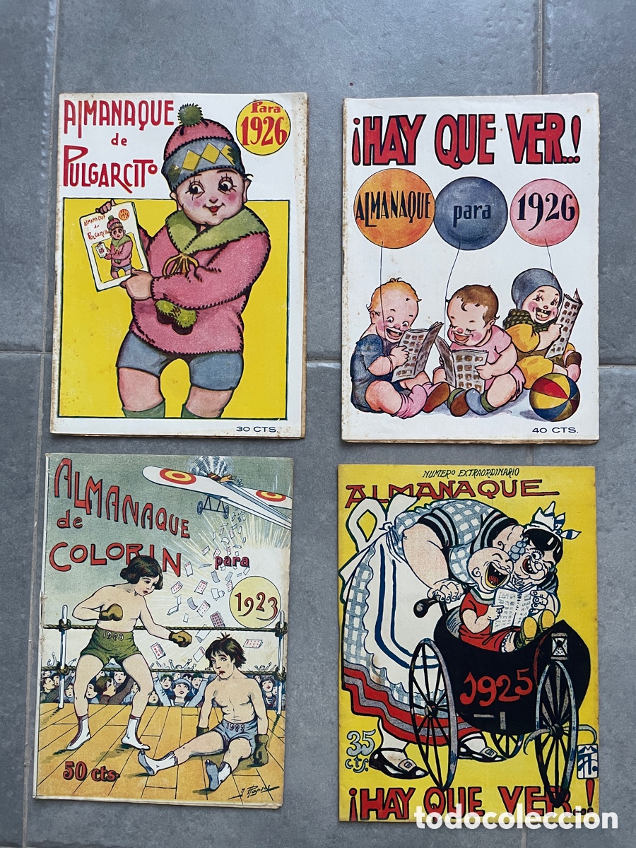 Tebeos: Lote colecci&oacute;n 4 almanaques infantiles. 1923, 1925 y 1926.
