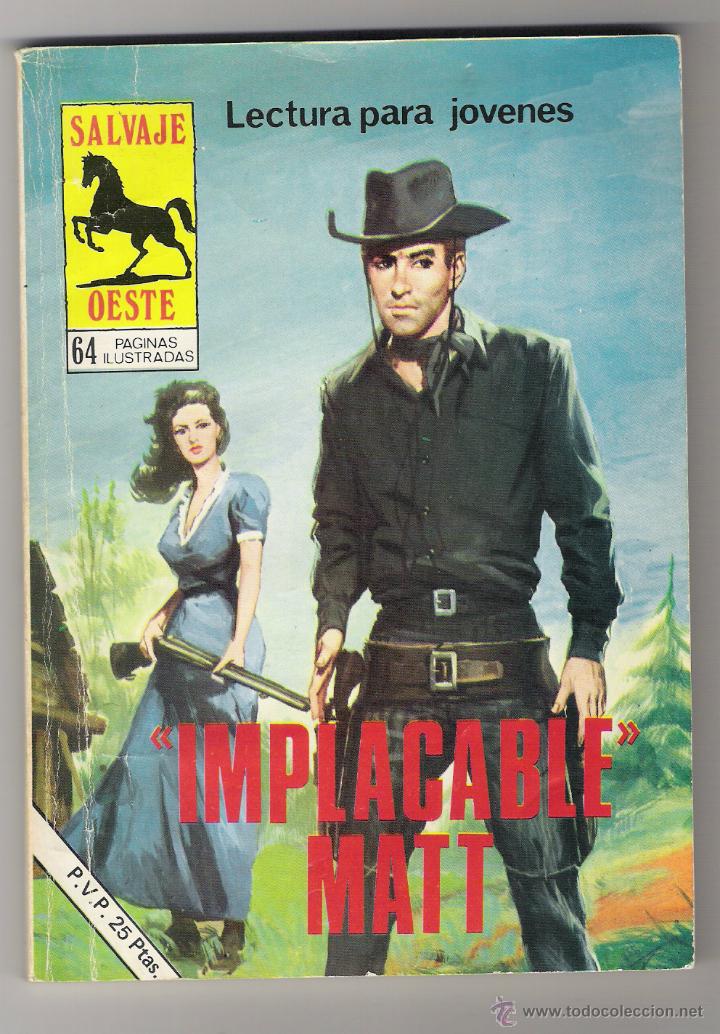 Tebeos: minilibro OESTE SALVAJE n&ordm; 312 IMPLACABLE MATT 1980 usado - Foto 1