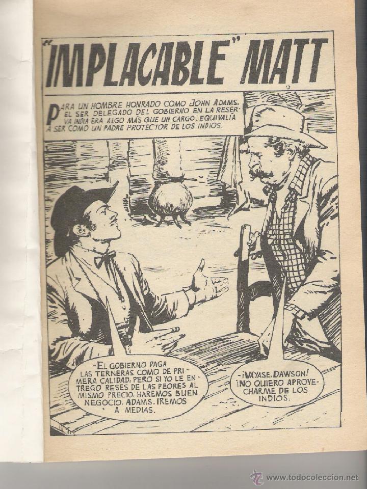Tebeos: minilibro OESTE SALVAJE n&ordm; 312 IMPLACABLE MATT 1980 usado - Foto 2