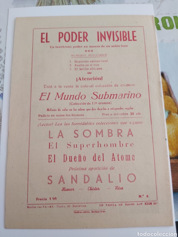 Tebeos: El poder invisible n&uacute;mero 4 original y nuevo - Foto 2