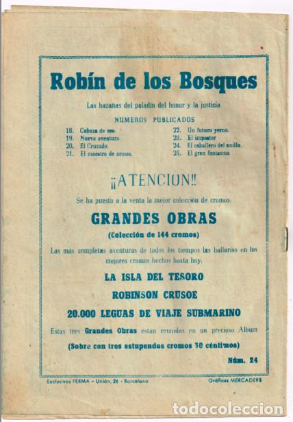 Tebeos: ROBIN DE LOS BOSQUES N&ordm; 24 - Exclusivas FERMA - BIEN CONSERVADO - Foto 2