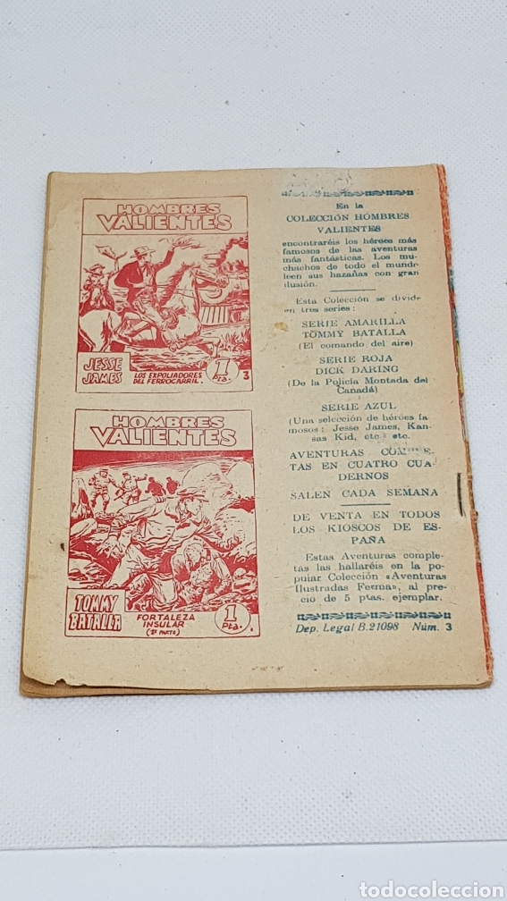 Tebeos: HOMBRES VALIENTES DICK DARING N&ordm; 3 FERMA 1958 - Foto 2