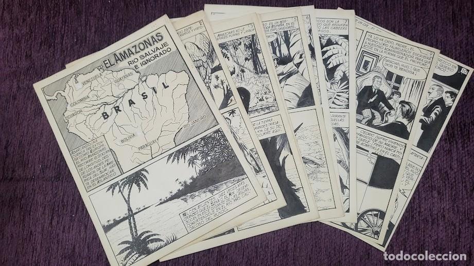 Tebeos: 10 PAGINAS ORIGINALES DEL COMIC, EL AMAZONAS RIO SALVAJE E IGNORADO 1959 - Foto 1